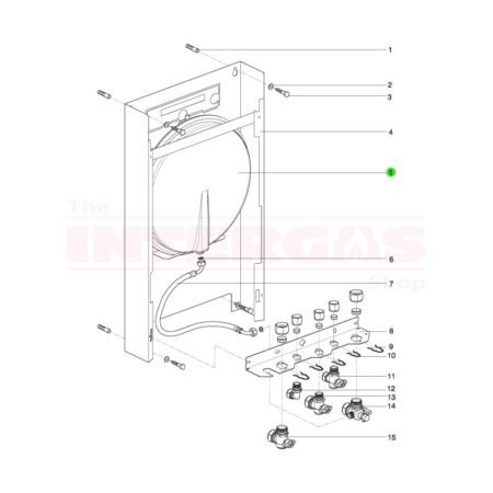 Intergas 8 Litre Round Flat Expansion Vessel (864107)
