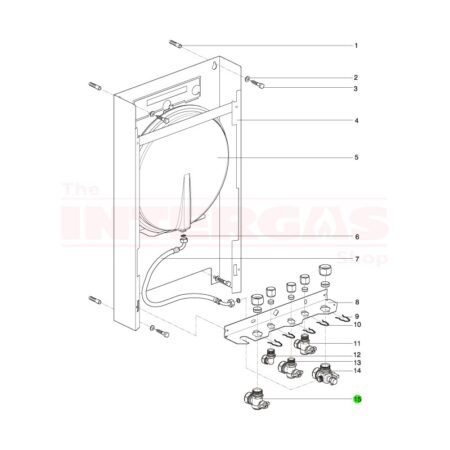 Intergas 22mm Angled Flow Isolation Valve (842267)